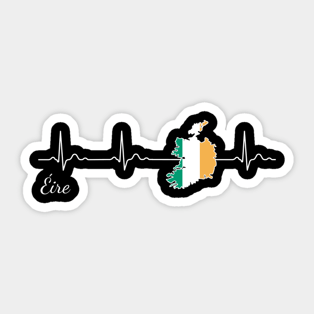 Ireland Eire heartbeat flag Sticker by JeZeDe